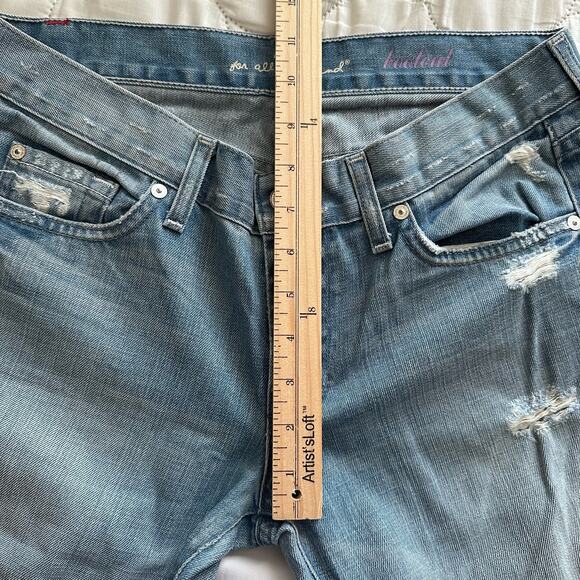 7 For All Mankind Light Wash Bootcut Jeans Distressed Size 29 - Picture 9 of 13